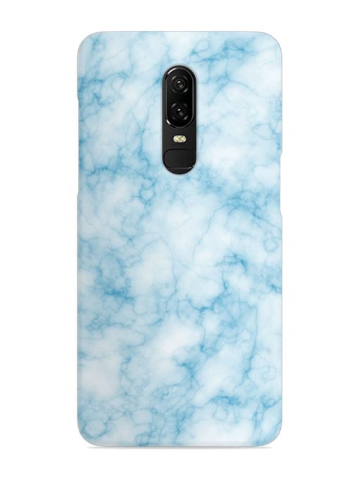 Blue White Natural Marble Snap Case for Oneplus 6 Zapvi