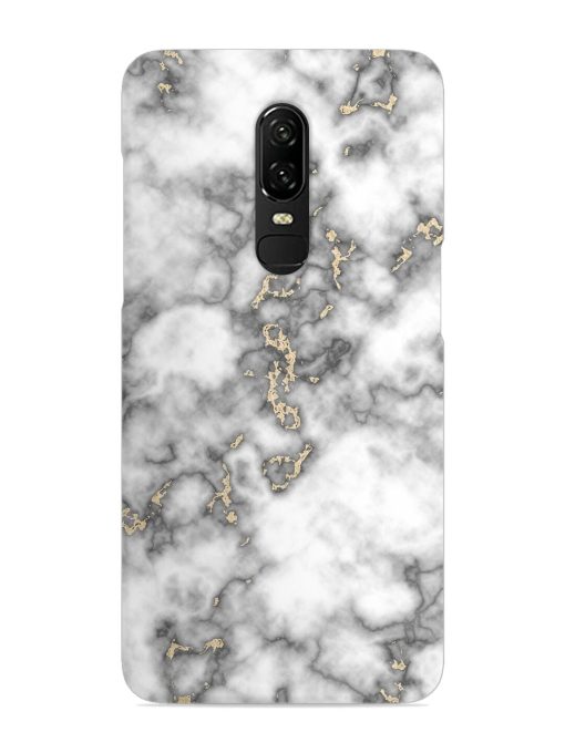 Gray And Gold Marble Snap Case for Oneplus 6 Zapvi