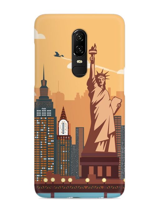 New York Statue Of Liberty Architectural Scenery Snap Case for Oneplus 6 Zapvi