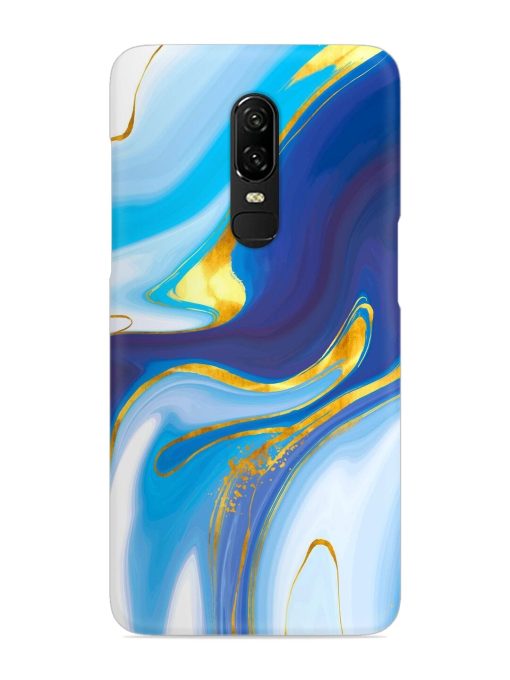 Watercolor Background With Golden Foil Snap Case for Oneplus 6 Zapvi