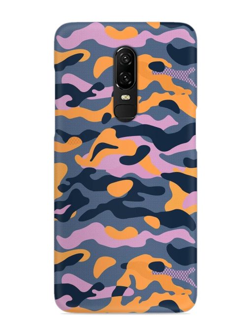 Camouflage Army Military English Orange Art Snap Case for Oneplus 6 Zapvi