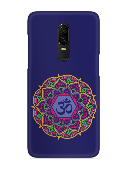 Om Mandala Art Blue Snap Case for Oneplus 6 Zapvi