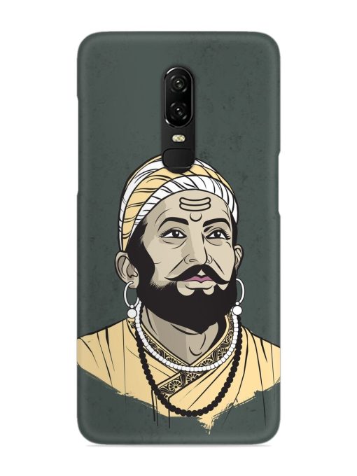 Shivaji Maharaj Vector Art Snap Case for Oneplus 6 Zapvi