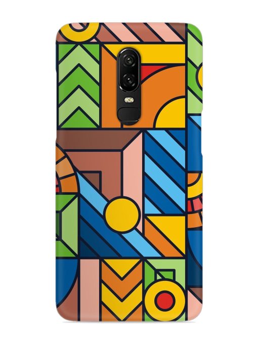 Colorful Geometric Snap Case for Oneplus 6 Zapvi