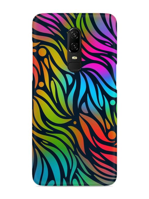 Abstract Leaf Design Snap Case for Oneplus 6 Zapvi