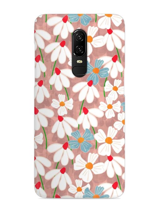 Abstract Petal Flowers Snap Case for Oneplus 6 Zapvi