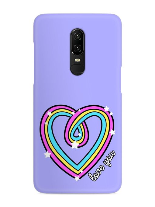 Colorful Rainbow Heart Snap Case for Oneplus 6