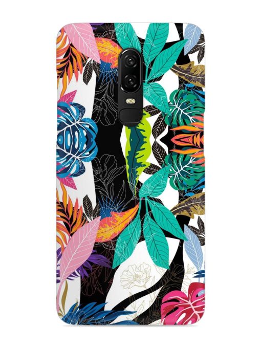 Floral Pattern Bright Snap Case for Oneplus 6