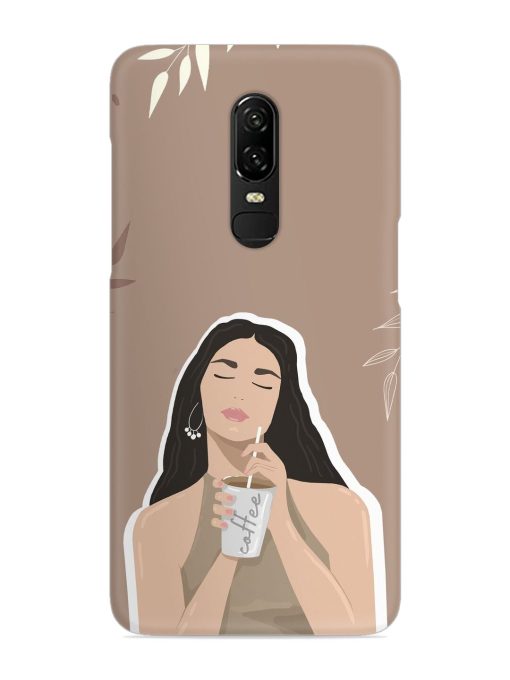 Girl With Coffee Snap Case for Oneplus 6