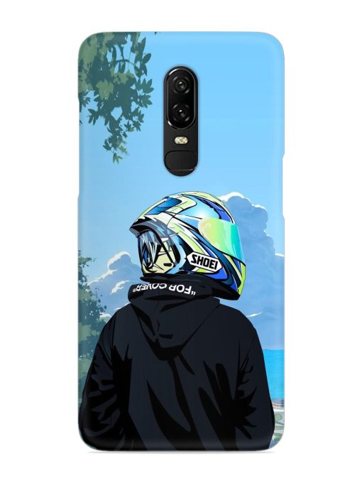 Rider With Helmet Snap Case for Oneplus 6