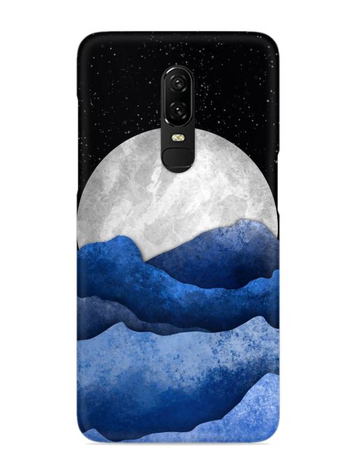 Full Moon Mountain Vector Snap Case for Oneplus 6 Zapvi