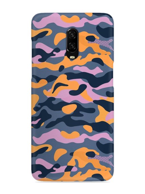 Camouflage Army Military English Orange Art Snap Case for Oneplus 6T Zapvi