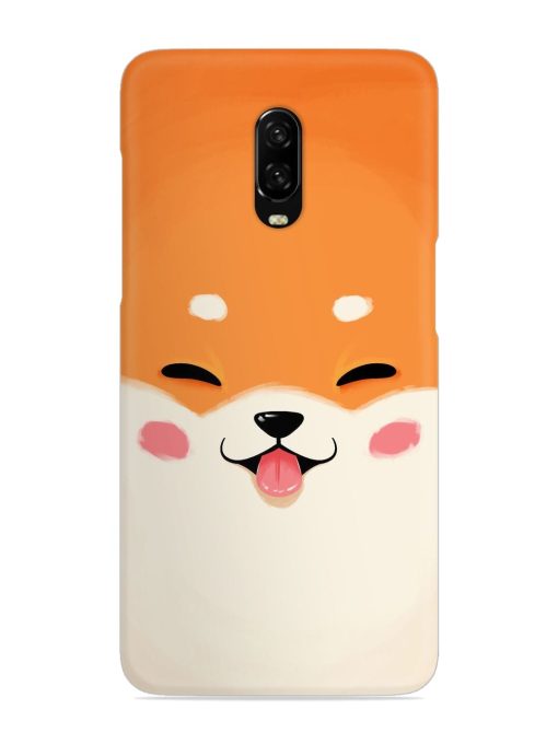 Cute Dog Face Vector Snap Case for Oneplus 6T Zapvi