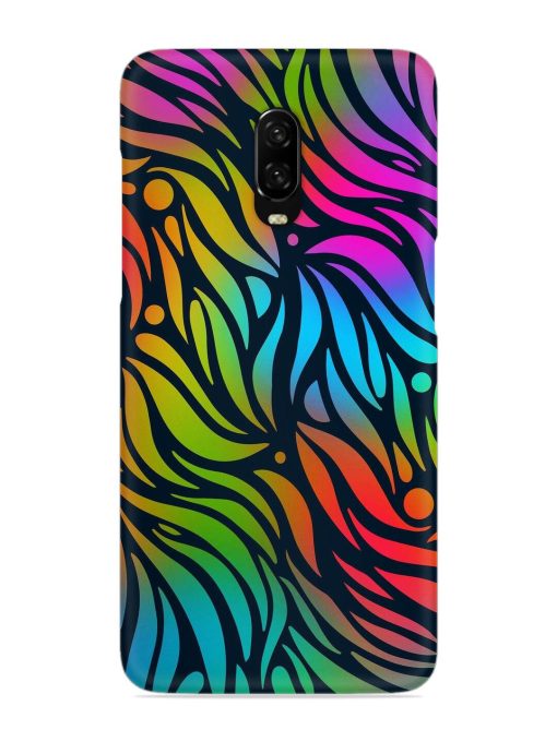 Abstract Leaf Design Snap Case for Oneplus 6T Zapvi