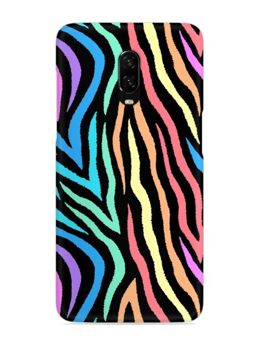 Colorful Abstract Zebra Snap Case for Oneplus 6T Zapvi