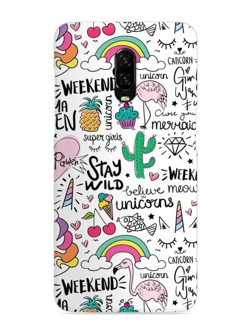 Unicorn Ice Cream Snap Case for Oneplus 6T Zapvi