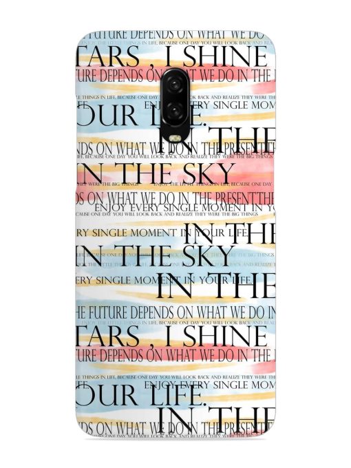 Seamless Slogans Pattern Snap Case for Oneplus 6T Zapvi