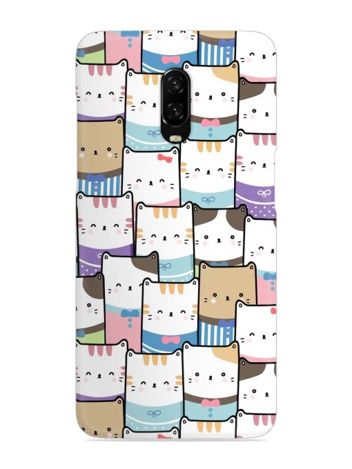 Cute Adorable Cat Snap Case for Oneplus 6T Zapvi