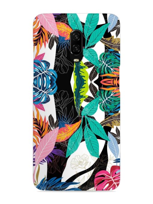 Floral Pattern Bright Snap Case for Oneplus 6T