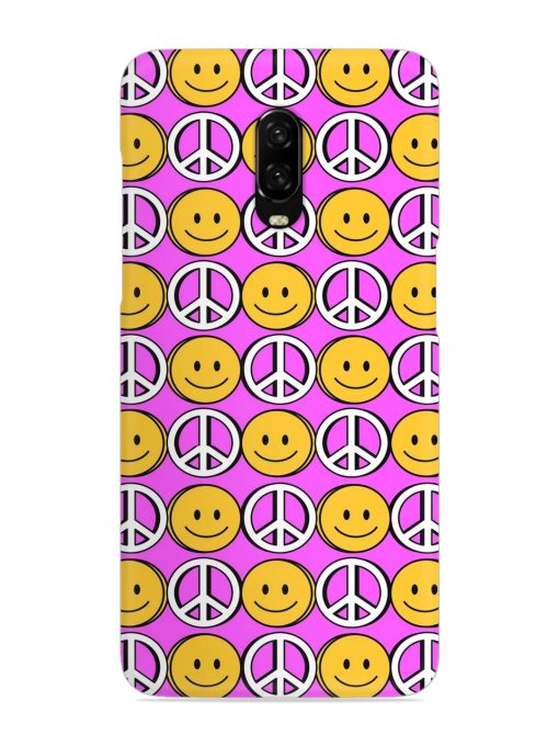 Smiley Face Peace Snap Case for Oneplus 6T Zapvi