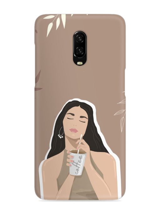 Girl With Coffee Snap Case for Oneplus 6T Zapvi