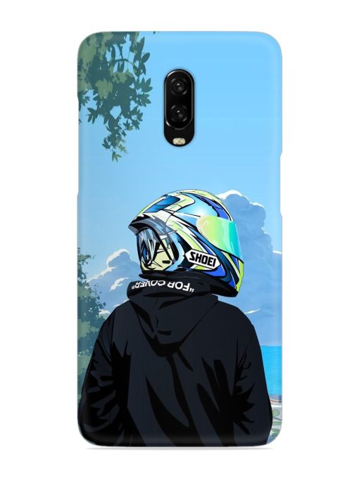 Rider With Helmet Snap Case for Oneplus 6T Zapvi