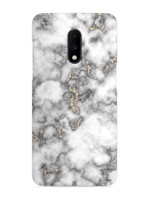 Gray And Gold Marble Snap Case for Oneplus 7 Zapvi