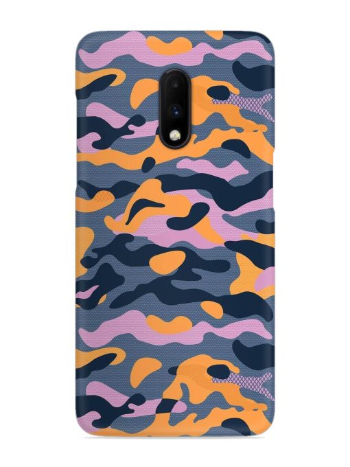 Camouflage Army Military English Orange Art Snap Case for Oneplus 7 Zapvi