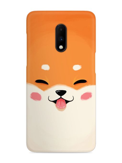 Cute Dog Face Vector Snap Case for Oneplus 7 Zapvi