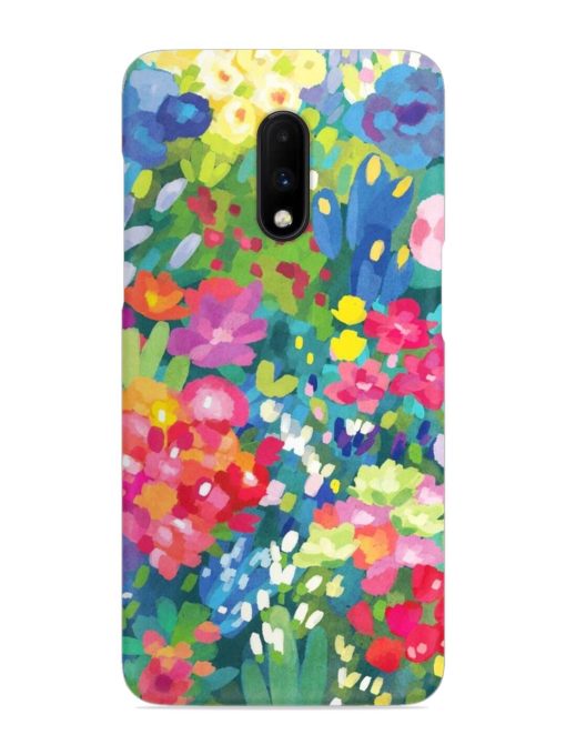 Watercolor Flower Art Snap Case for Oneplus 7