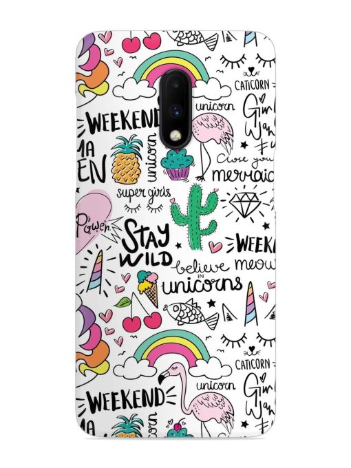 Unicorn Ice Cream Snap Case for Oneplus 7 Zapvi