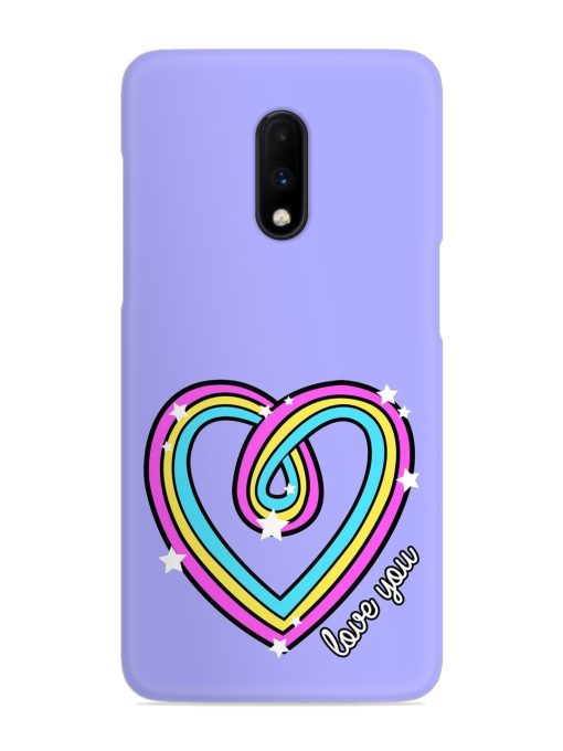 Colorful Rainbow Heart Snap Case for Oneplus 7 Zapvi