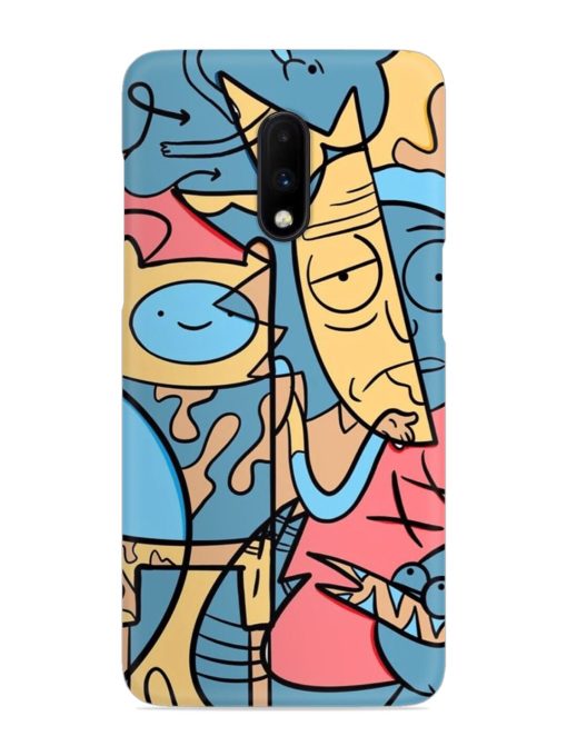 Silly Face Doodle Snap Case for Oneplus 7 Zapvi