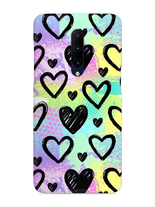 Bright Pattern Hearts Snap Case for Oneplus 7 Pro Zapvi