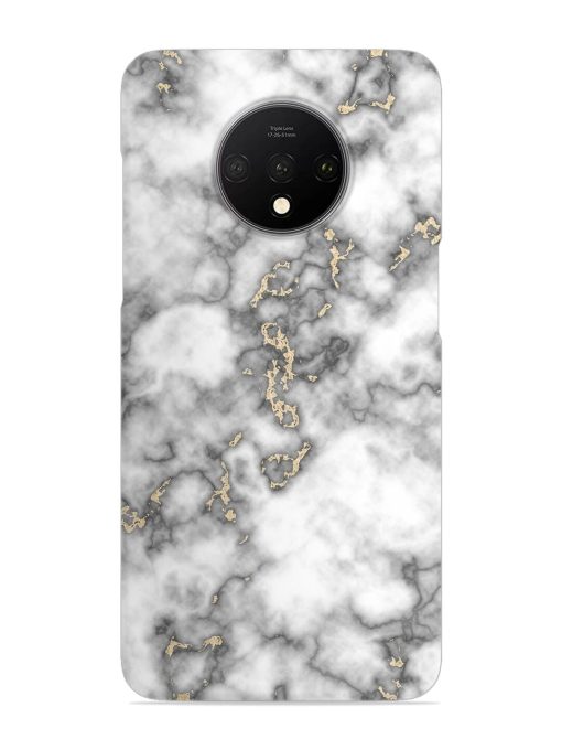 Gray And Gold Marble Snap Case for Oneplus 7T Zapvi