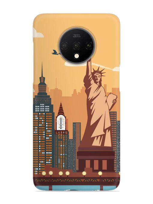 New York Statue Of Liberty Architectural Scenery Snap Case for Oneplus 7T Zapvi