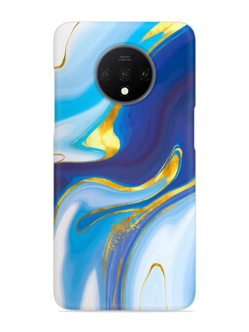 Watercolor Background With Golden Foil Snap Case for Oneplus 7T Zapvi