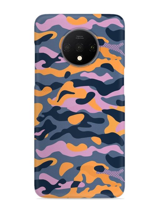 Camouflage Army Military English Orange Art Snap Case for Oneplus 7T Zapvi