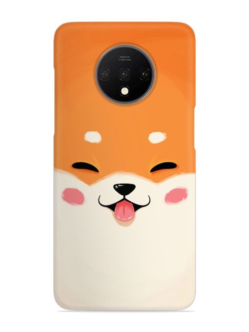 Cute Dog Face Vector Snap Case for Oneplus 7T Zapvi