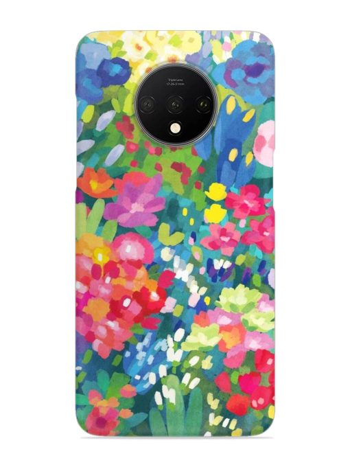 Watercolor Flower Art Snap Case for Oneplus 7T Zapvi