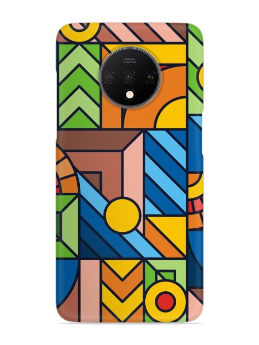 Colorful Geometric Snap Case for Oneplus 7T Zapvi