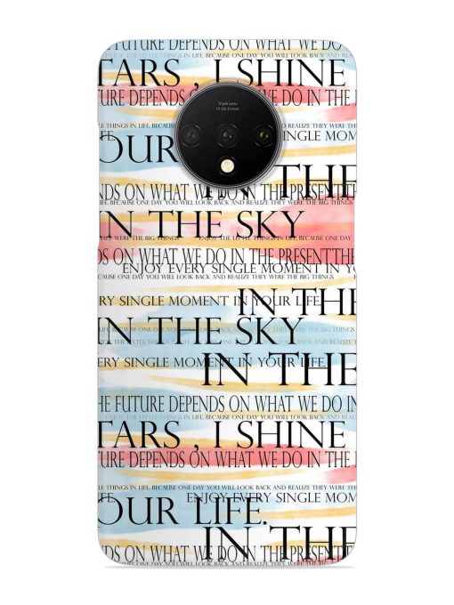 Seamless Slogans Pattern Snap Case for Oneplus 7T Zapvi