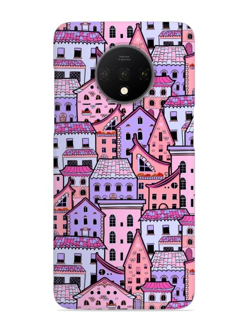 Seamless Pattern Houses Snap Case for Oneplus 7T Zapvi