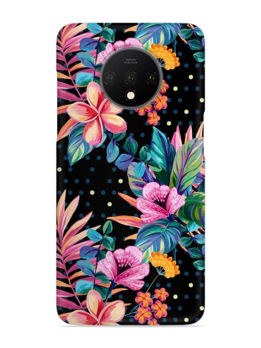 Seamless Floral Pattern Snap Case for Oneplus 7T Zapvi