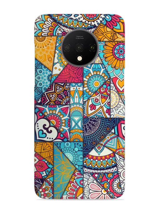 Patchwork Pattern Vintage Snap Case for Oneplus 7T Zapvi