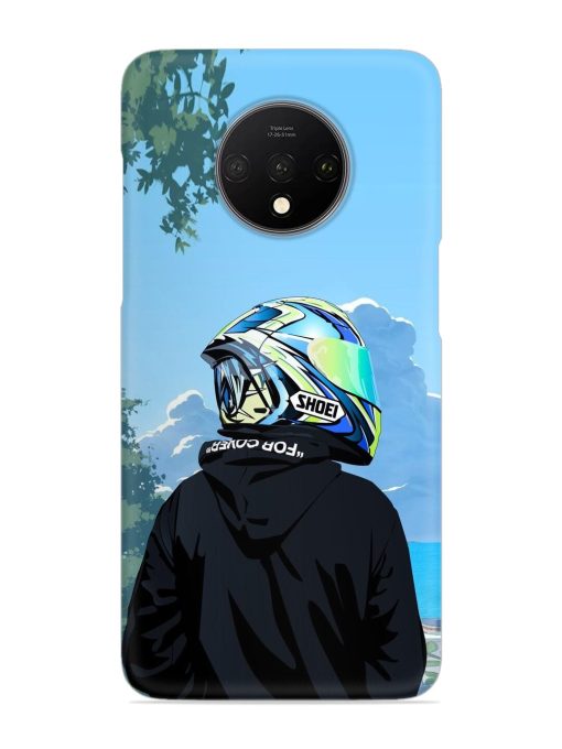 Rider With Helmet Snap Case for Oneplus 7T