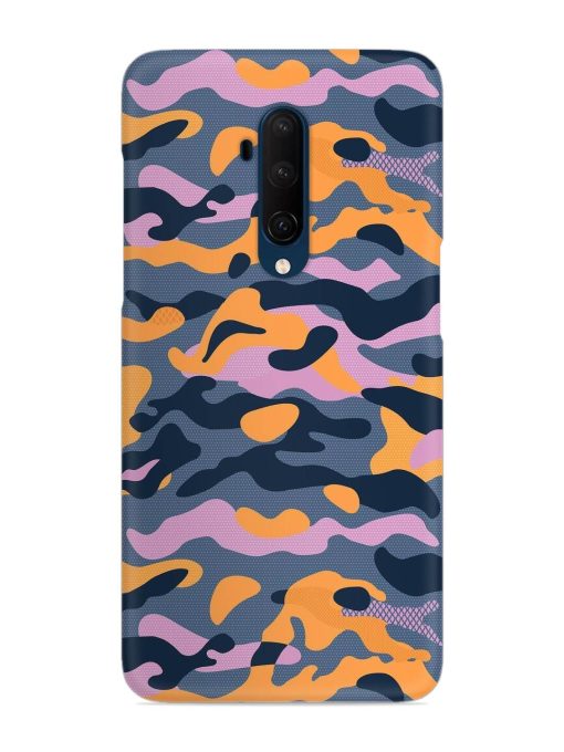 Camouflage Army Military English Orange Art Snap Case for Oneplus 7T Pro Zapvi