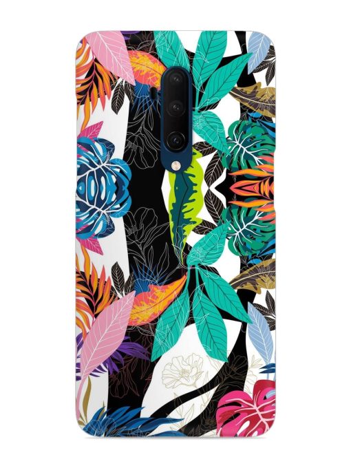 Floral Pattern Bright Snap Case for Oneplus 7T Pro