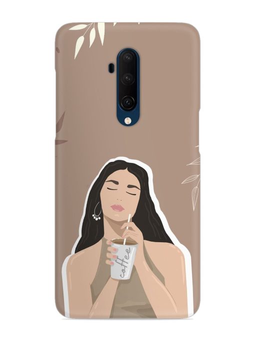 Girl With Coffee Snap Case for Oneplus 7T Pro Zapvi