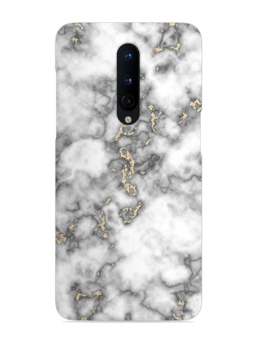 Gray And Gold Marble Snap Case for Oneplus 8 Zapvi